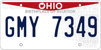 OH license plate GMY7349