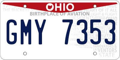 OH license plate GMY7353