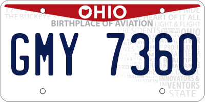 OH license plate GMY7360