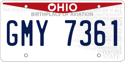 OH license plate GMY7361