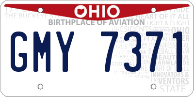 OH license plate GMY7371