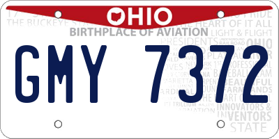 OH license plate GMY7372