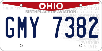 OH license plate GMY7382