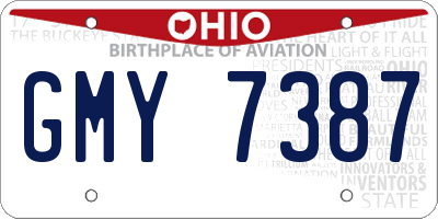 OH license plate GMY7387