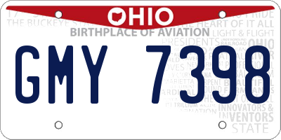 OH license plate GMY7398