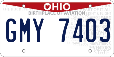 OH license plate GMY7403