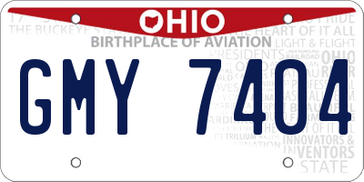 OH license plate GMY7404