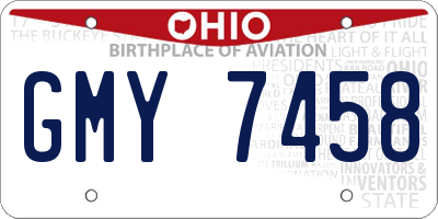 OH license plate GMY7458