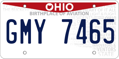 OH license plate GMY7465