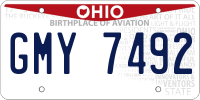OH license plate GMY7492