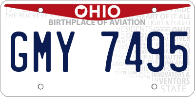 OH license plate GMY7495