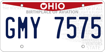 OH license plate GMY7575