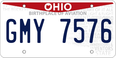 OH license plate GMY7576
