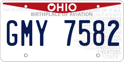 OH license plate GMY7582