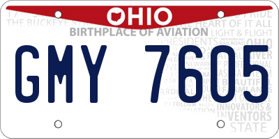OH license plate GMY7605