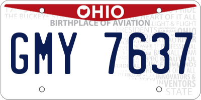 OH license plate GMY7637