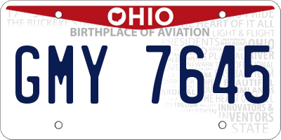 OH license plate GMY7645
