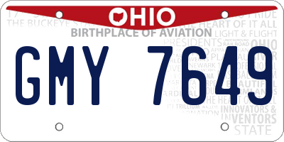 OH license plate GMY7649