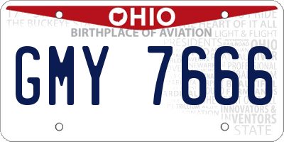 OH license plate GMY7666