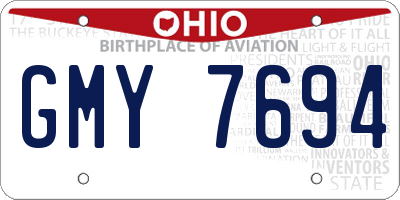 OH license plate GMY7694