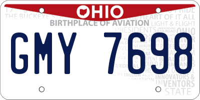 OH license plate GMY7698