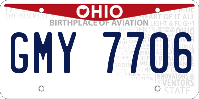 OH license plate GMY7706