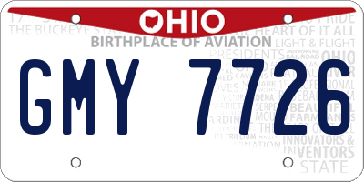 OH license plate GMY7726