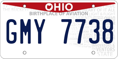 OH license plate GMY7738
