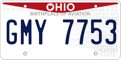 OH license plate GMY7753