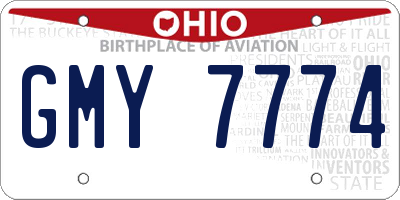 OH license plate GMY7774