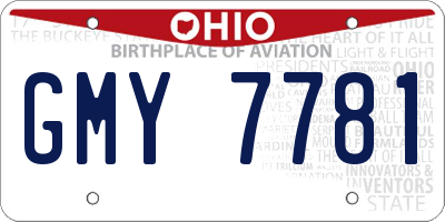 OH license plate GMY7781