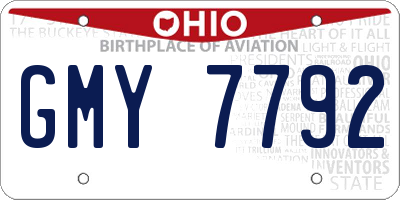 OH license plate GMY7792