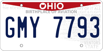 OH license plate GMY7793