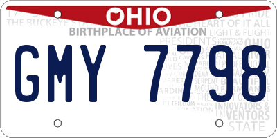 OH license plate GMY7798