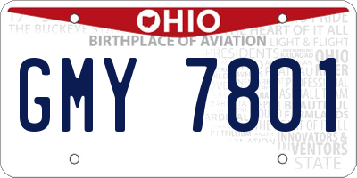 OH license plate GMY7801