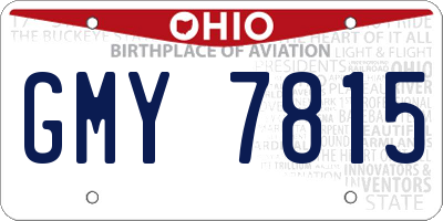 OH license plate GMY7815
