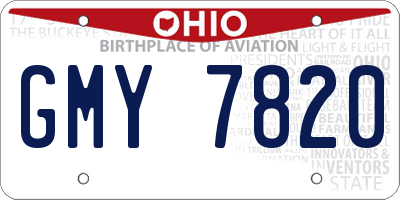 OH license plate GMY7820