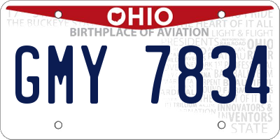 OH license plate GMY7834