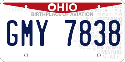 OH license plate GMY7838