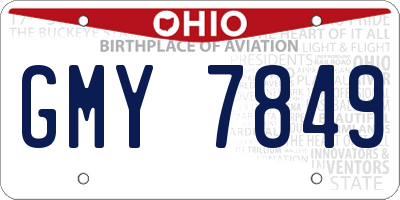OH license plate GMY7849