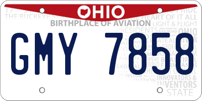 OH license plate GMY7858