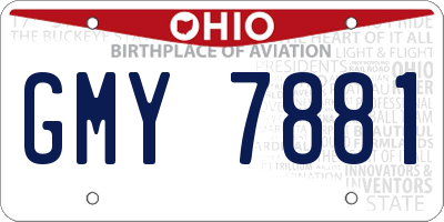 OH license plate GMY7881