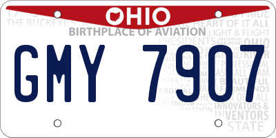 OH license plate GMY7907