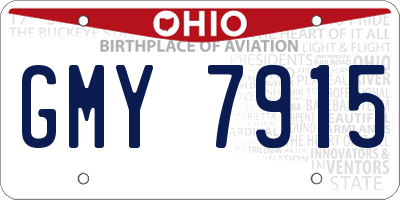 OH license plate GMY7915