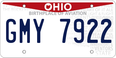 OH license plate GMY7922