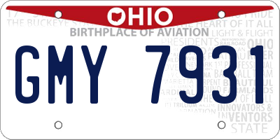OH license plate GMY7931