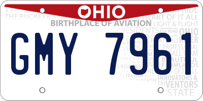 OH license plate GMY7961