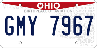 OH license plate GMY7967