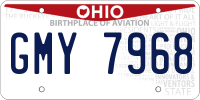 OH license plate GMY7968