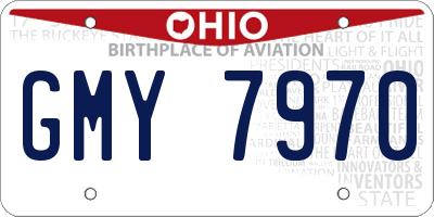 OH license plate GMY7970